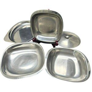 Gense and Vintage Stainless Steel Serving Platter & Cover Lot JJ3960